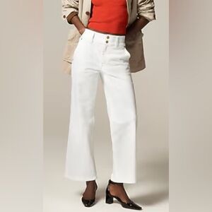 J. Crew Women's White Slim-Wide Jean with Stacked Buttons, Size 25